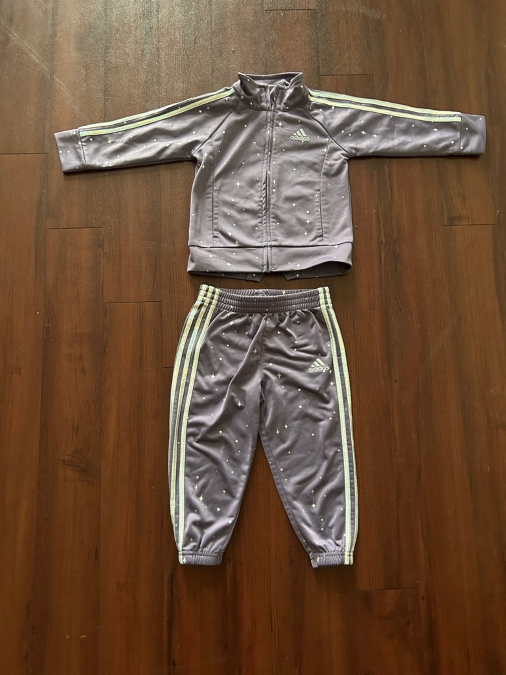 Purple Sparkle Baby Girl Adidas Set 18m